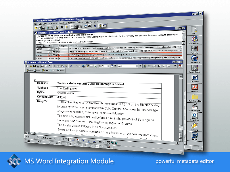 SCC Word Integration Module provides a Programmable Interface to Microsoft Word